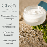GREY Berlin Vitalising Seaweed Great Day Creme: Naturkosmetik mit Meeresalgen, vegan und tierversuchsfrei, in Deutschland hergestellt, dermatologisch getestet.